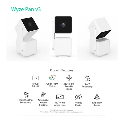 Wyze Cam Pan V3 Indoor/Outdoor Security Camera 1080p English Version from China - Image 1 of 4