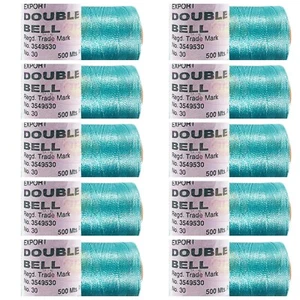10x Viscose Rayon Yarn Thread Aqua Blue Colour 500mtr,Hand & machine embroidery - Picture 1 of 3