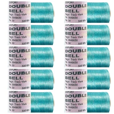 10x Viscose Rayon Yarn Thread Aqua Blue Colour 500mtr,Hand & machine embroidery - Image 1 of 3