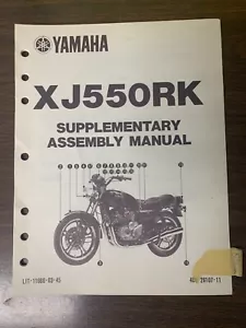 Used Yamaha Supplementary Assembly Manual 1983 XJ550RK LIT-11666-03-45 OMB2 - Bild 1 von 3