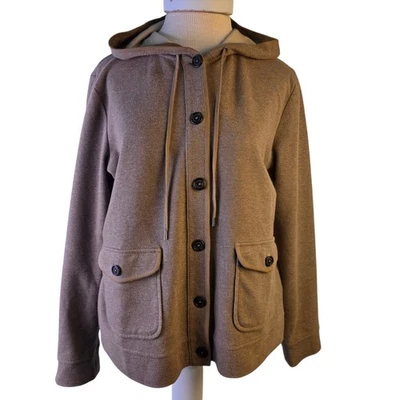 Chaqueta con Capucha Lauren Ralph Lauren Para Mujer Talla Grande Marrón Con Botones Cordón” Foto 1 de 4