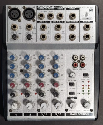 Behringer Eurorack UB802 Mixer  NO POWER SUPPLY - Image 1 of 4