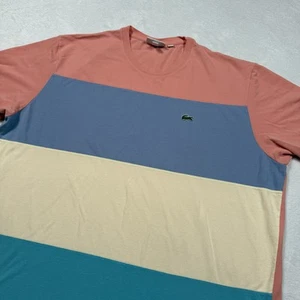 Lacoste Hemd Herren 3XL Mehrfarbig Blockstreifen Relaxed Fit Rundhals Freizeitshirt - Bild 1 von 10