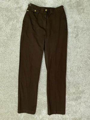 Lauren Ralph Lauren брюки женщин 6 коричневый эластичной плоский передней молнии карманы винтажный - Изображение 1 из 4