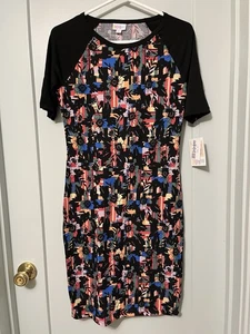 Neu mit Etikett LuLaRoe Julia Kleid schwarz Jersey-Stil mit Blumenmuster Small figurbetont - Bild 1 von 4