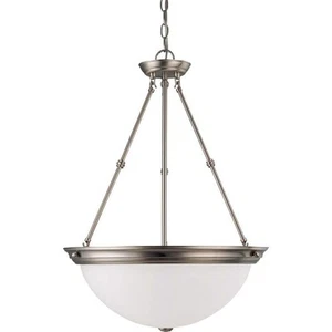 SATCO 3-Light Brushed Nickel Pendant with Frosted White Glass - Picture 1 of 1