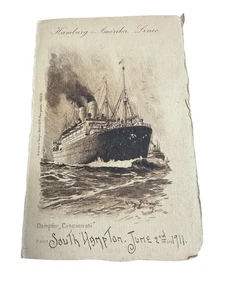 Willy Stöwer Hamburg-Amerika Line S.S. Cincinnati Original Passagier Postkarte - Bild 1 von 3