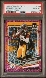 Optic George Pickens Pink Velocity 2023/79 PSA 10 🔥 Steelers WR SP Cowboys - Imagen 1 de 3