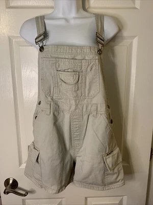No Boundaries Shorts Overalls, Beige, Size M - Image 1 of 4