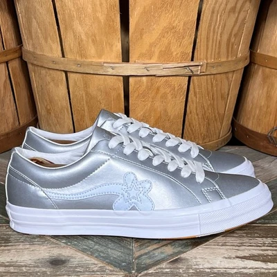 Zapatillas deportivas Converse Golf Le Fleur One Star OX 3M de cuero plateado con flores para hombre talla 10 Foto 1 de 4