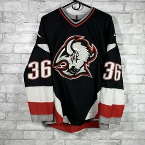Vintage CCM Matthew Barnaby Buffalo Sabres Hockey Jersey Goat Head NHL Black Med - Bild 1 von 9