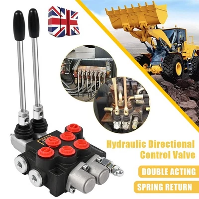 2 Spool Hydraulic Directional Control Valve 11gpm Double Acting Cylinder 40L/min - Image 1 of 4