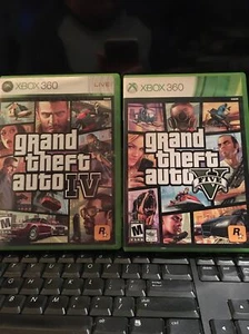 Grand Theft Auto V  And IV Xbox  360, 2013) w/ Map - Picture 1 of 14