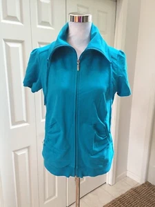 NWT Escada Sport Turquoise Track SS Jacket M - Picture 1 of 8
