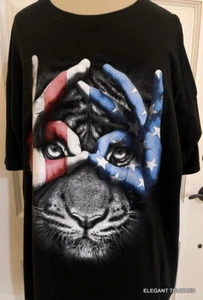 Patriotic 4th of July Lion’s Face schwarzes T-Shirt Erwachsene XX-Large Hard Ten USA Tee - Bild 1 von 6