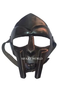 Halloween Medieval Gladiator Costume MF Doom Face Mask, Steel Armor Costume Mask - Picture 1 of 5