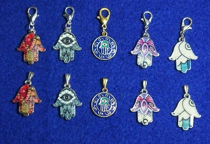 Nazar Hand der Fatima Hamsa Anhänger Emaille bunt - Bild 1 von 16