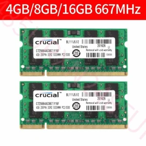 8GB 2 x 4GB 2GB PC2-5300S DDR2 667MHz 200Pin SODIMM Laptop RAM für Crucial DE - Bild 1 von 9