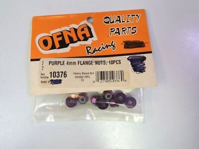 OFNA -  PURPLE 4mm FLANGE NUTS, 10PCS - Model# 10376 - Image 1 of 2
