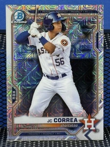 2021 Bowman Chrome Draft JC CORREA Houston Astros Mojo Refractor - Picture 1 of 2