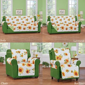 Reversible Sunflower Sofa Cover Chair Throw Pet Dog Kids Furniture Protector - Picture 1 of 13