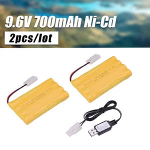 2 Stück Ni-Cd AA Akku 9,6 V 700mAh Pack Wiederaufladbar für RC Auto Spielzeug KET-2P Stecker - Bild 1 von 10