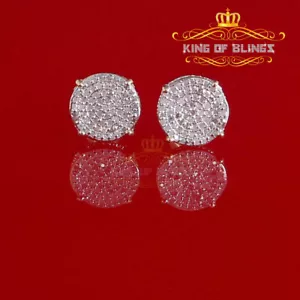 925 Sterling Silber 0,30ct echter Diamant für Damen/Herren gelbe runde Ohrringe - Bild 1 von 11