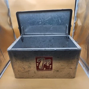 Vintage 1950's Embossed 7Up Aluminum Chonstroms Cooler Ice Chest - Picture 1 of 12
