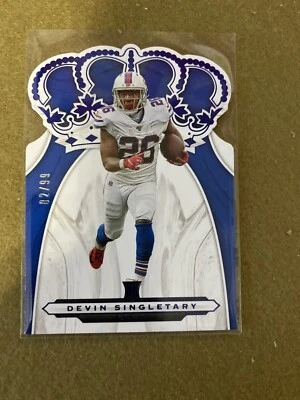 2019 Chronicles Crown Royale #CR-23 Devin Singletary 82/99 - Buffalo Bills - Image 1 of 4