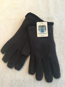 PORTOLANO NWT MEN'S DESIGNER LAMBSWOOL BLEND GLOVES GRAY W/BLACK TRIM SZ M - Picture 1 of 8