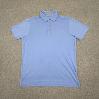 Raffi Shirt Mens LARGE Blue Short Sleeve collared Polo casual buttons Size L - Imagem 1 de 4