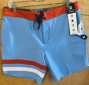 HURLEY PHANTOM Eco Classic Badehose HERREN 32 blau mit rotem Besatz neu mit Etikett! - Bild 1 von 14