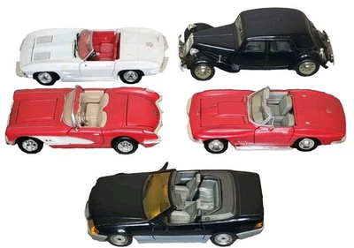 1:24 Diecast Car Lot Majorette Mercedes 500 SL 1957  and 1959 Corvette, Citroen - Image 1 of 4