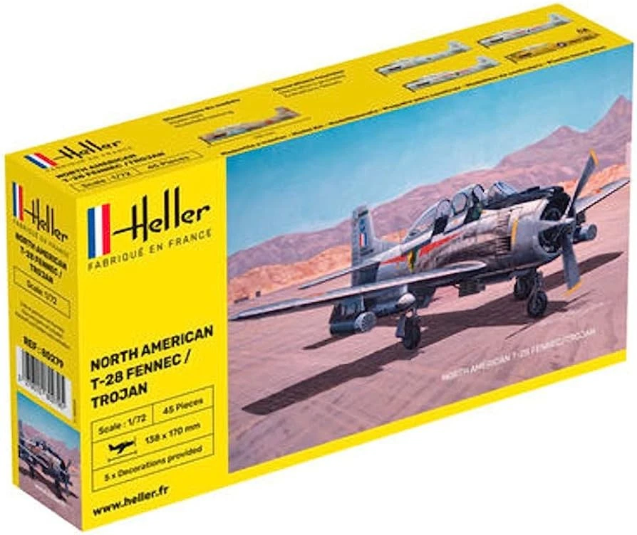 T-28 Fennec /trojan 1:72 Plastic Model Kit HELLER - Immagine 1 di 1