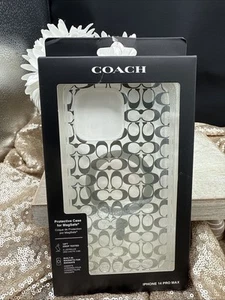 Coach iPhone 14 Pro Max MagSafe Protective Case Signature C Black Grey Ombré - Picture 1 of 5