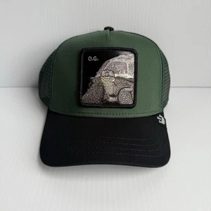 Goorin Bros The Farm The OG Tortoise Forest Green/Black Trucker Snapback Hat Cap - Picture 1 of 8