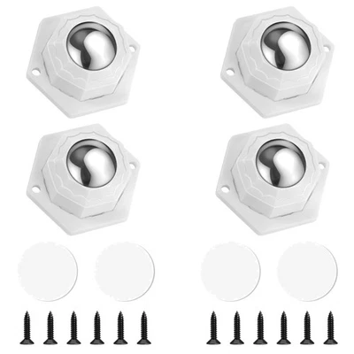 Möbelrollen 4er Set Schwerlast 360° Drehbar Gummi Rollen & Schrauben Haushalt - Bild 1 von 4