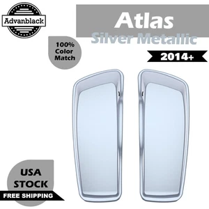Atlas Silver Metallic Normal Stretched Saddlebag Lids Fits Harley 2014+ - Picture 1 of 7