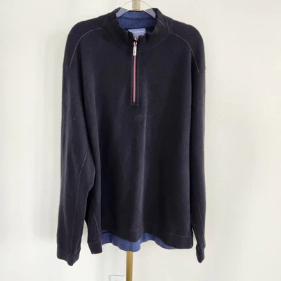 Tommy Bahama Flip Sider Pro Half Zip Pullover Sweater Mens Size 3XL Midnight Oil - Image 1 of 4