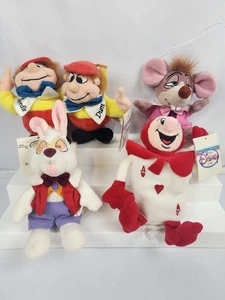 The Disney Store bean bag plush ALICE IN WONDERLAND Tweedle card dormouse 8" - Picture 1 of 4
