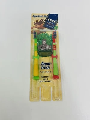 2 Aquafresh Flex Flexosaurus Niños Cepillo de Dientes Disney Tarzán Figura De Colección 1998 Foto 1 de 2