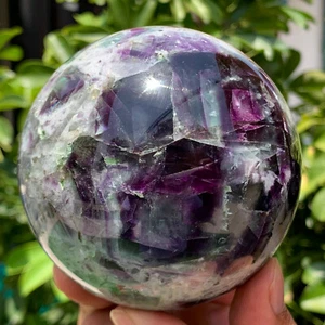 2.16LB Natural beautiful colorful fluorite quartz crystal ballsphere healing - Picture 1 of 13
