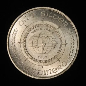 Mundinero 1973 1 onza comercio mundial ronda de plata en cápsula - Imagen 1 de 2