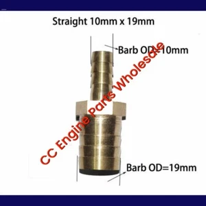 3/8" to 3/4in 10mm-19mm Union Brass Fitting Reducer Reducing Hose Barb Connector - Bild 1 von 1
