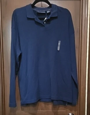 Polo Mountain Lake Mujer XL Azul Marino Manga Larga Tejido Acanalado Foto 1 de 4