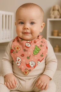 Snowy Man Baby Bib - Picture 1 of 5