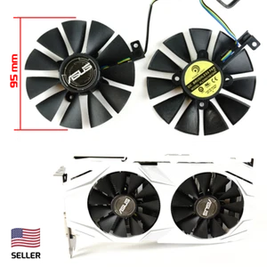 Full Set GPU Fans 87mm Asus Dual 1060 1070 PLD09210S12HH | US Seller, Fast Ship! - Picture 1 of 4