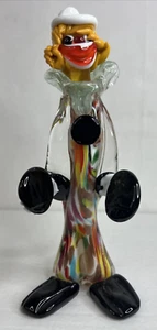 Vintage Murano Art Glass Handblown Clown Figurine 9.5" Tall Italy - Picture 1 of 9