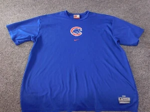 Chicago Cubs Shirt XL Extra Large Mens blue Nike Fit Dry vintage 2009 mlb Bat - Picture 1 of 14