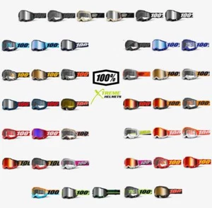100% Accuri 2 Goggles MX Motocross MTB Anti-Fog Clear Mirror Lens Storage Bag - Picture 1 of 42